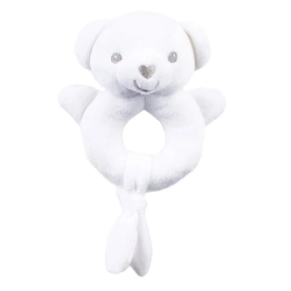Soft touch plyšové chrastítko bílý medvídek