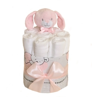 Brumlík plenkový dort Růžový zajíček