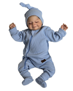 Kojenecký rostoucí overal, čepička, capáčky modrá 48/50