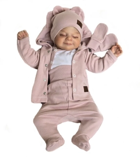 Kojenecká 5D souprava Brumlík pudrová růž 62