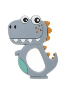Dětské silikonové kousátko Dino šedá