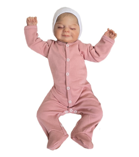 Kojenecký pudrový bavlněný overal 50