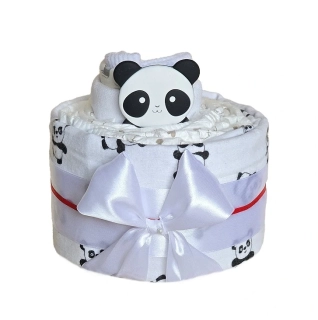 Brumlík plenkový mini dort PANDA bílá