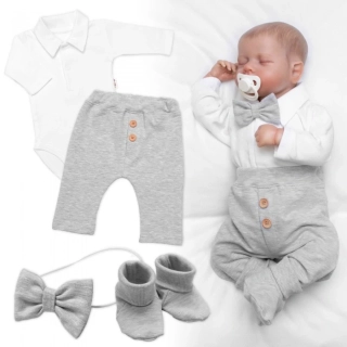 Kojenecká 4D souprava BABY ELEGÁN šedá 68