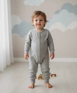 Dětský overal bez šlapek šedý 92