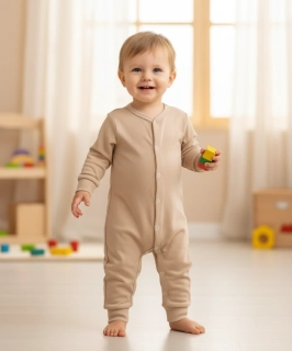 Dětský overal bez šlapek kapučíno 92