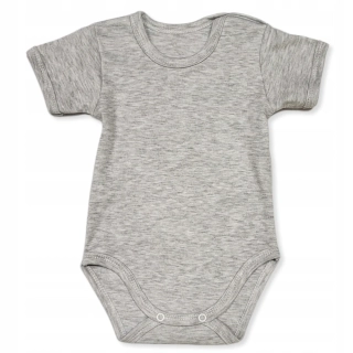 Kojenecké bavlněné body kr. rukáv šedá 62