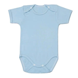 Kojenecké bavlněné body kr. rukáv sv. modrá 62