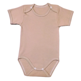 Kojenecké bavlněné body kr. rukáv kapučíno 62