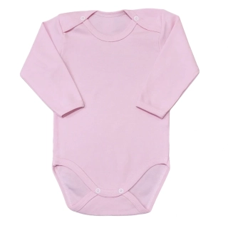 Dětské bavlněné body dl. rukáv růžová 104