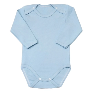 Dětské bavlněné body dl. rukáv sv. modrá 98