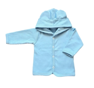 Kojenecká bavlněná mikinka s kapucí modrá 62