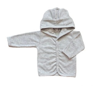 Kojenecká bavlněná mikinka s kapucí šedá 62