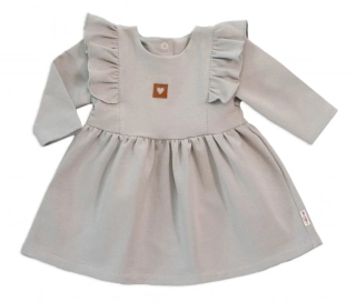 Kojenecké teplákové šatičky Vintage LOVE šedá 56