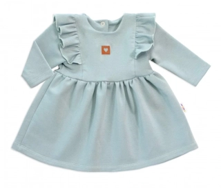 Kojenecké teplákové šatičky Vintage LOVE máta 56