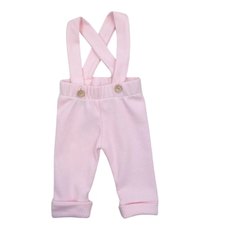 Kojenecké rostoucí žebrované kalhoty se šlemi růžová 56/62