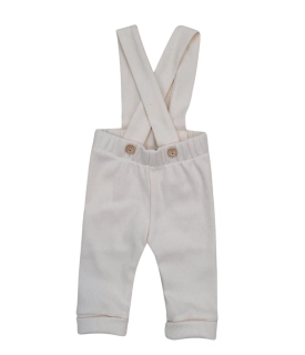 Kojenecké rostoucí žebrované kalhoty se šlemi krém 56/62