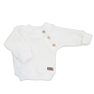 Kojenecký pletený svetřík Lovely bílá 56/62