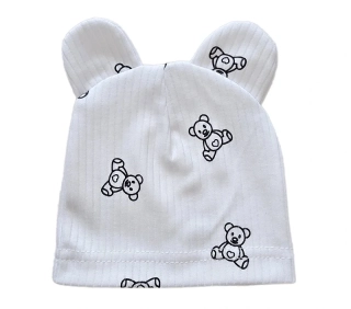 Kojenecká čepička s oušky Brum Brumlík bílá