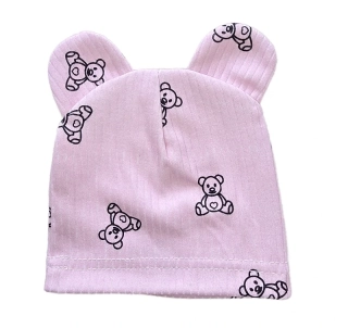 Kojenecká čepička s oušky Brum Brumlík růžová