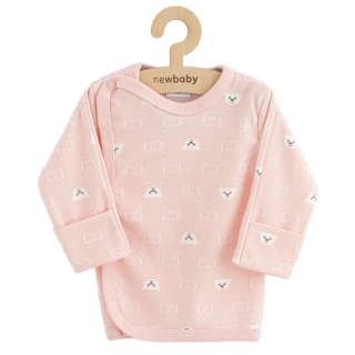 Kojenecká bavlněná košilka méďa růžová 50