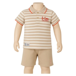 Dětská letní souprava LeeCooper kapučíno proužek 62/68