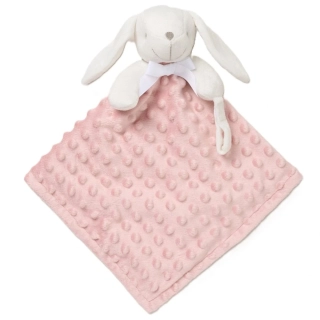 Spinkáček zajíček minky s úchytem na dudlíček pudrová