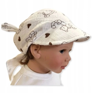 Dětský mušelínový šátek s kšiltíkem Méďa