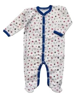 Kojenecký bavlněný overal Nebe modrá 62