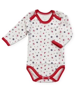 Kojenecké body dl. rukáv Nebe červená 62