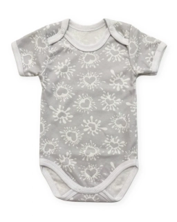 Kojenecké body kr. rukáv Srdce šedá 62