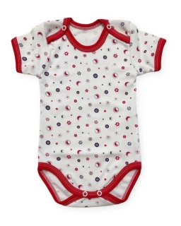 Kojenecké body kr. rukáv Nebe červená 62