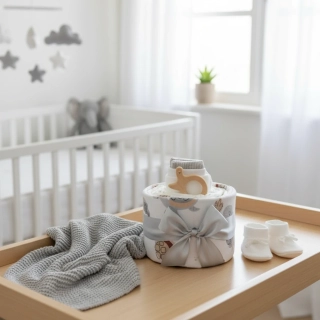 Brumlík mini plenkový dort Želvička – roztomilý dárkový set