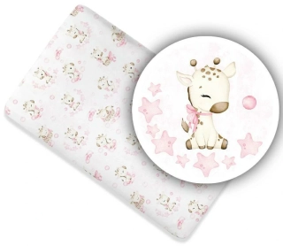 Dětské bavlněné prostěradlo Žirafka růžová