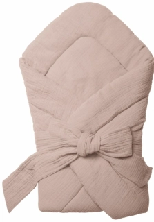 Mušelínová zavinovačka Kapučíno mašle střed