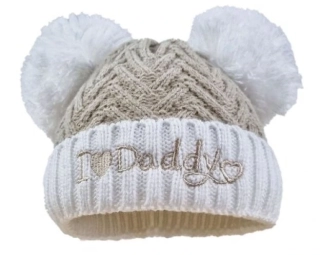 Kojenecká kapučíno čepička - I LOVE DADDY