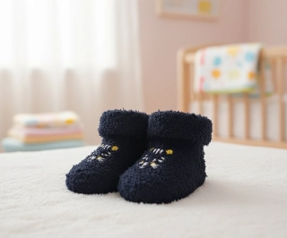 Kojenecké žinilkové ponožky tygřík modrá