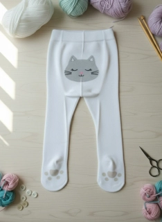 Dětské punčocháčky kočička bílá 92