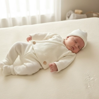 Kojenecká 3D pletená souprava MIMI smetana 50