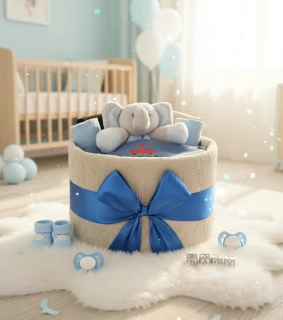 Brumlík dárkový balíček dortík Sloník auto kapučíno  56/62