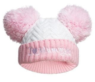 Kojenecká růžová čepička - I LOVE MUMMY