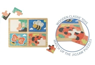 Dřevěné puzzle 4v1 zvířátka