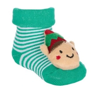 Vánoční froté ponožky Skřítek zelená 50/68