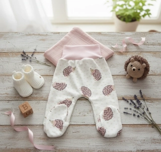 Kojenecké polodupačky Ježeček růžový 50