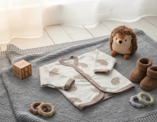 Kojenecký kabátek Ježeček kapučíno 50