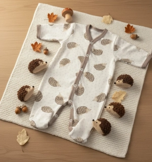 Kojenecký overal Ježeček kapučíno 50