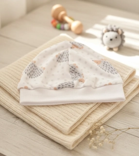 Kojenecká bavlněná čepička Hříbek ježeček