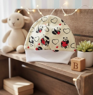 Kojenecká bavlněná čepička Hříbek panda