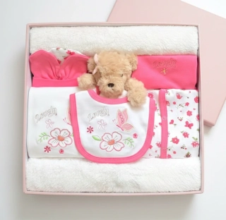 Brumlík dárkový set pro miminko Medvídek s mašličkou 50/62