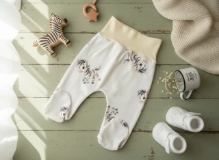 Kojenecké polodupačky Zebra krém 62